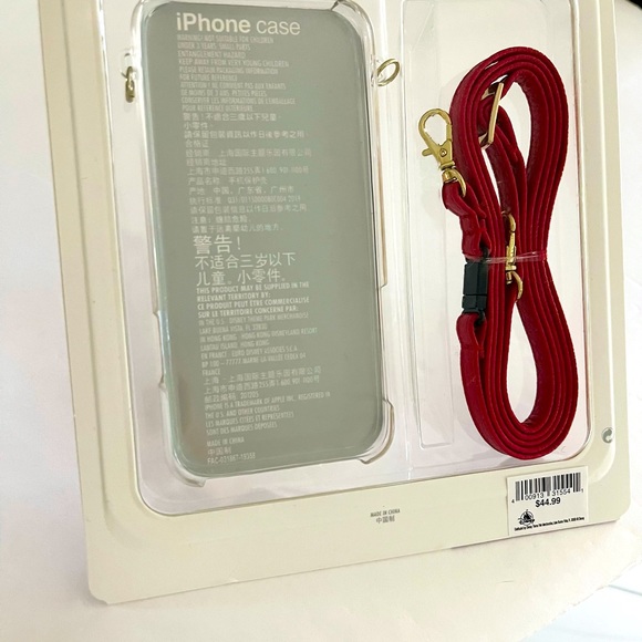 Disney Parks iPhone Cover Case XS With Strap Main Street Popcorn Vendor NWT - Picture 3 of 3